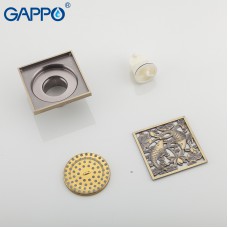 Душевой трап Gappo G81002-4 (бронза 100*100)